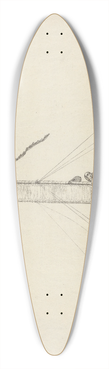John Webber - A Sailing Canoe of Otaheite 39.3 inch art pintail longboard deck