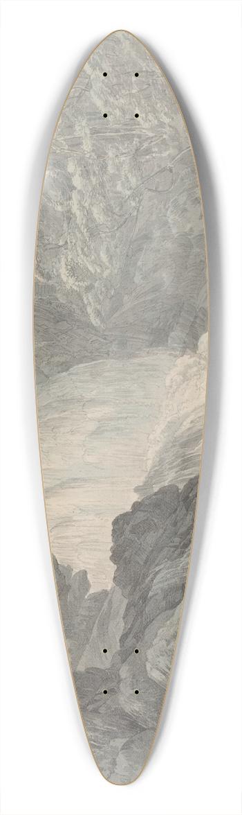John Webber - Mawddach Falls near Dolgelly 39.3 inch art pintail longboard deck