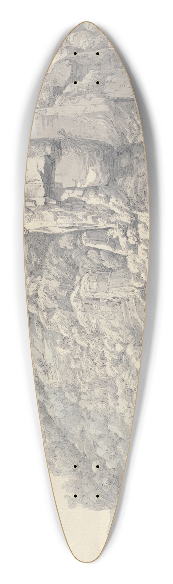 John Webber - Rocks in Derbyshire 39.3 inch art pintail longboard deck