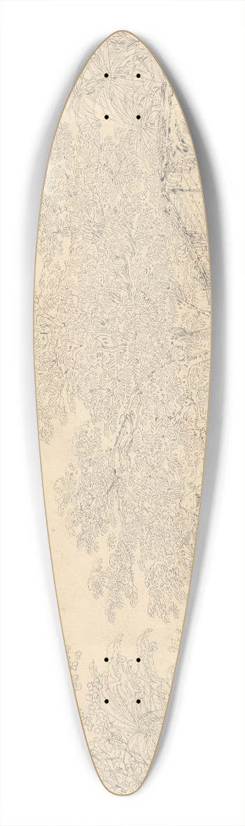 John Webber - Village Scene 39.3 inch art pintail longboard deck