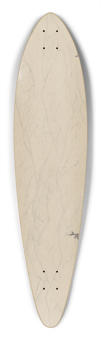 John William Casilear - Mountain Landscape 39.3 inch art pintail longboard deck