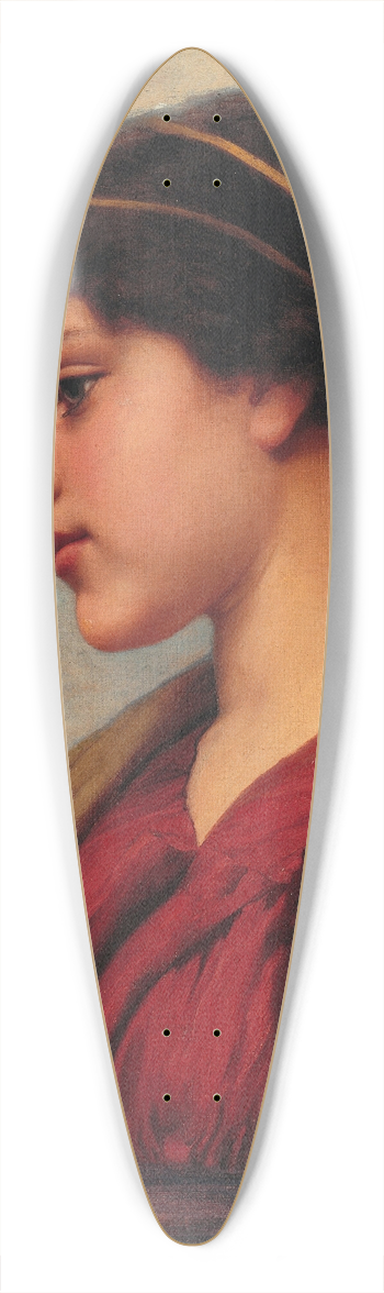 John William Godward - A Classical Beauty, Far-away Thoughts 39.3 inch art pintail longboard deck