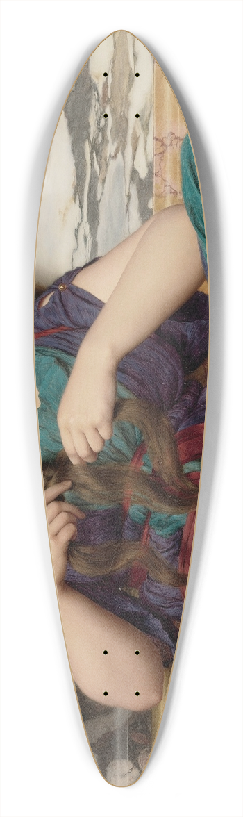 John William Godward - A Congenial Task 39.3 inch art pintail longboard deck