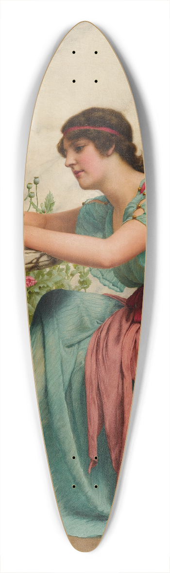 John William Godward - A Dilettante 39.3 inch art pintail longboard deck