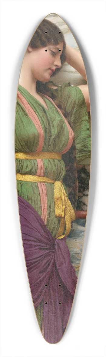 John William Godward - A Fair Reflection 39.3 inch art pintail longboard deck