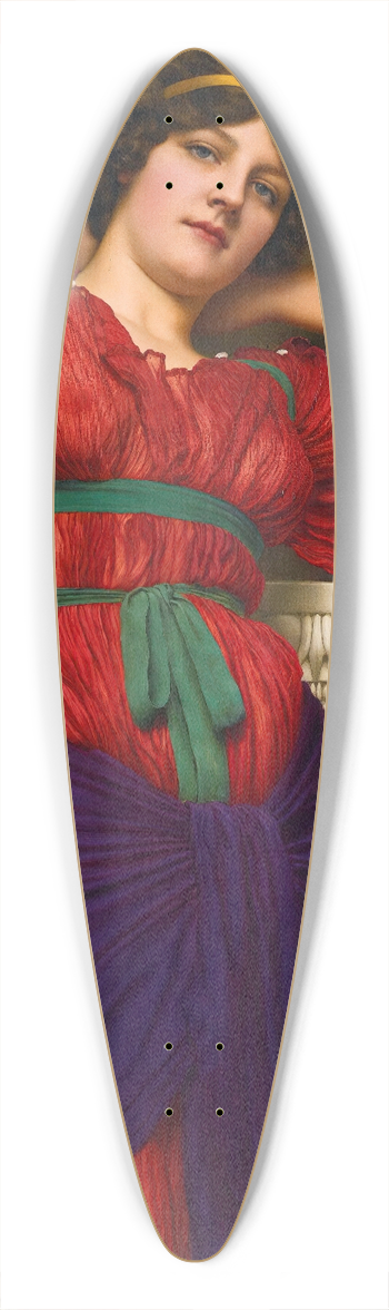 John William Godward - Contemplation 39.3 inch art pintail longboard deck