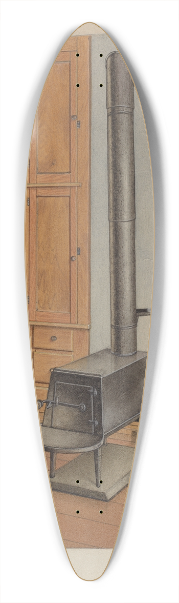 John W. Kelleher - Shaker Stove 39.3 inch art pintail longboard deck