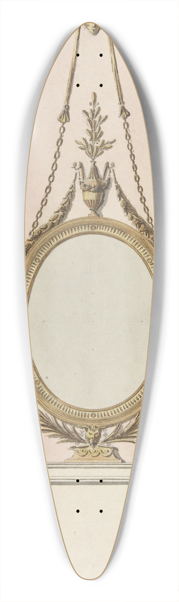 John Yenn - Design for an Oval Mirror 39.3 inch art pintail longboard deck