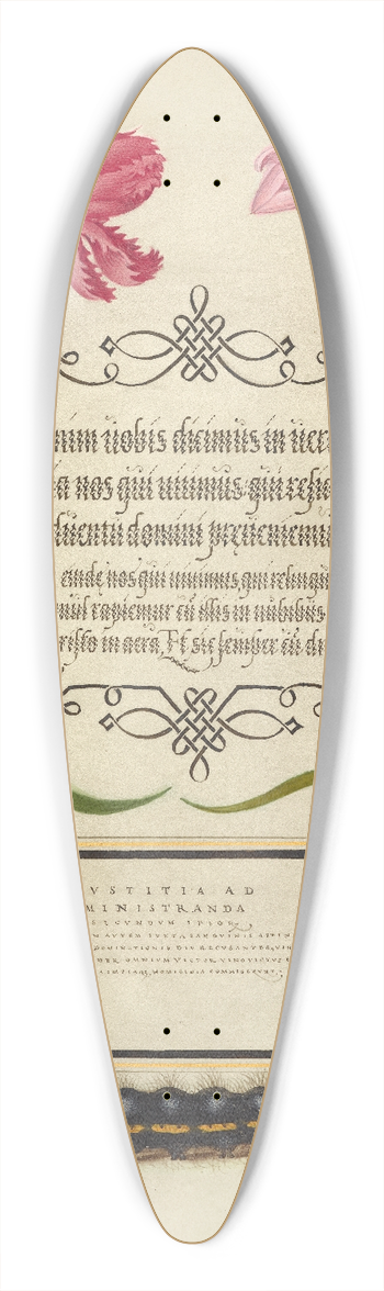 Joris Hoefnagel - Imaginary Insect, Carnation, Bluebell, and Saturnid Caterpillar 39.3 inch art pintail longboard deck