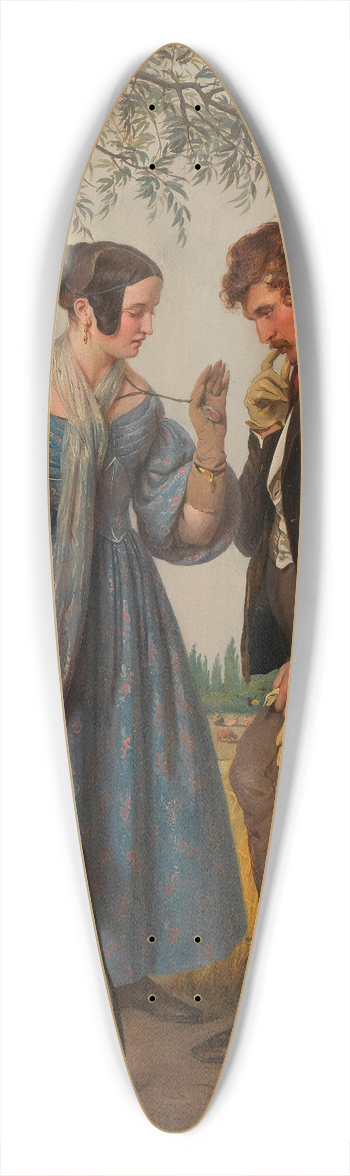 Josef Danhauser - Die Begegnung 39.3 inch art pintail longboard deck