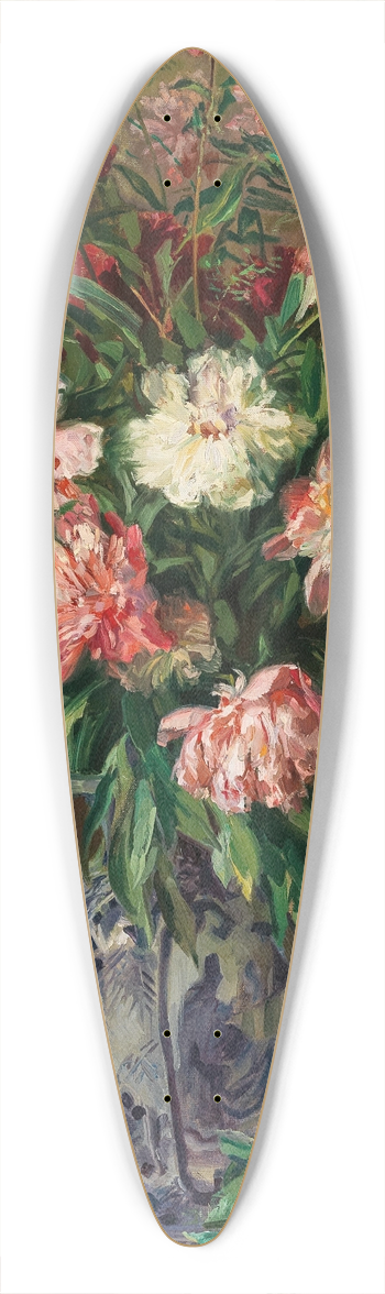 Josef Jungwirth - Blumenstck mit Pfingstrrosen 39.3 inch art pintail longboard deck