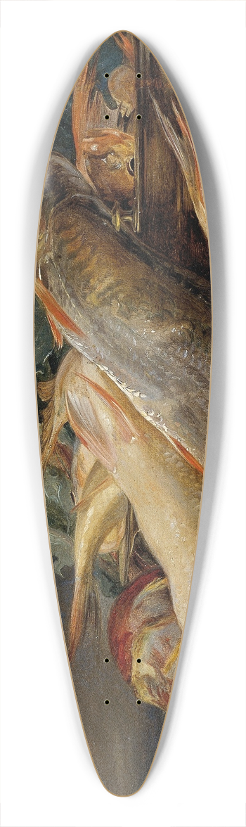 Josef Neugebauer - Still life with fish 39.3 inch art pintail longboard deck