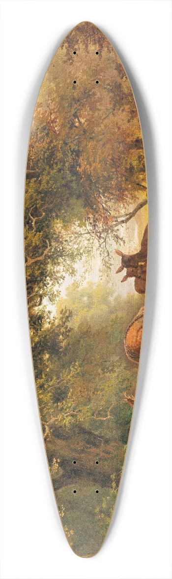 Josef Schmitzberger - Fighting Stags 39.3 inch art pintail longboard deck
