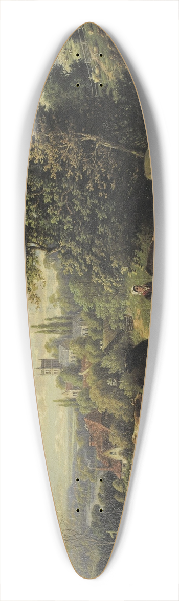 Josef Wenglein - Landscape with Cattle 39.3 inch art pintail longboard deck