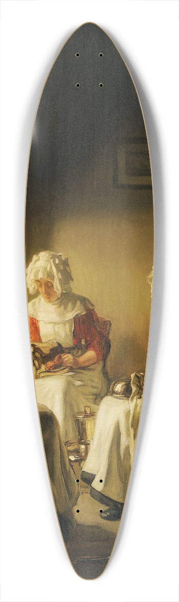 Joseph Bail - Polishing the Copper 39.3 inch art pintail longboard deck