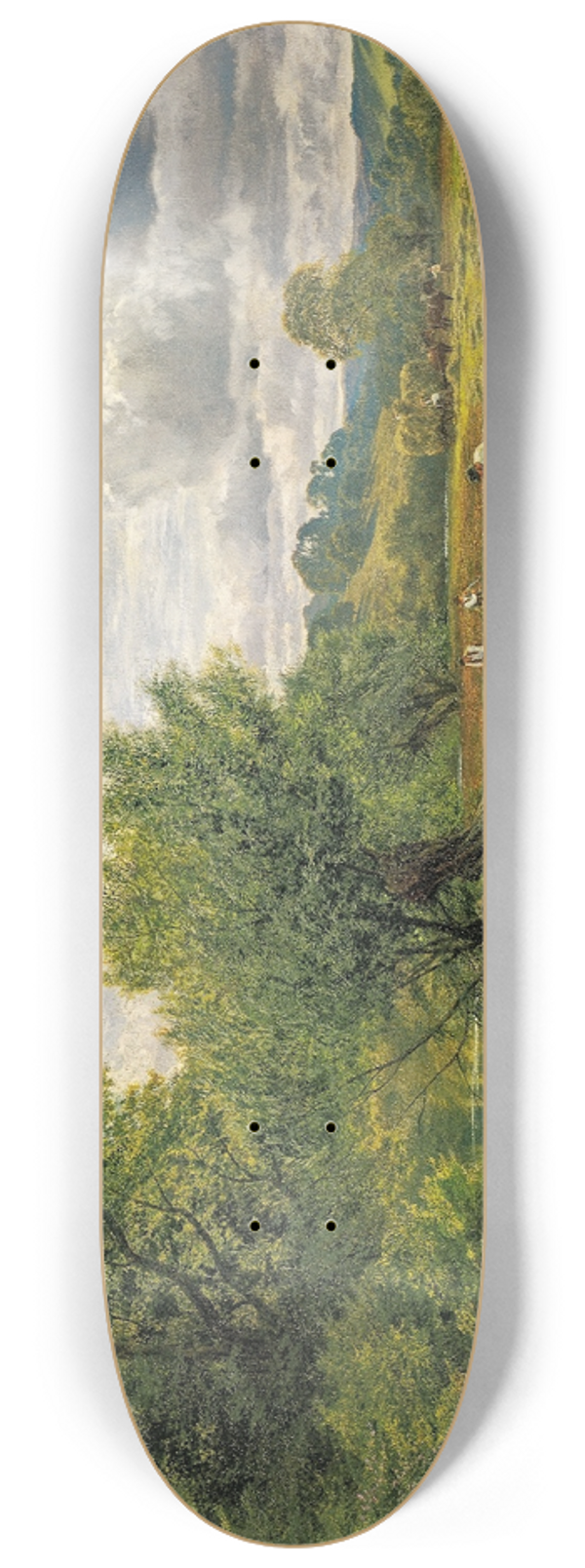 George Vicat Cole - Hayfield, near Days Lock, Oxon 8.25 inch art skate deck