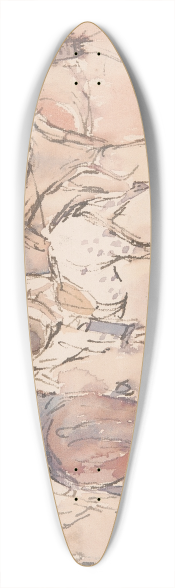 Joseph Crawhall - The Riding School 39.3 inch art pintail longboard deck