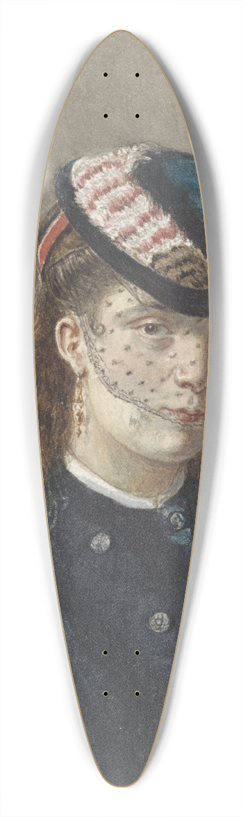 Joseph de Groot - Portret van een jonge vrouw met hoedje met voile 39.3 inch art pintail longboard deck