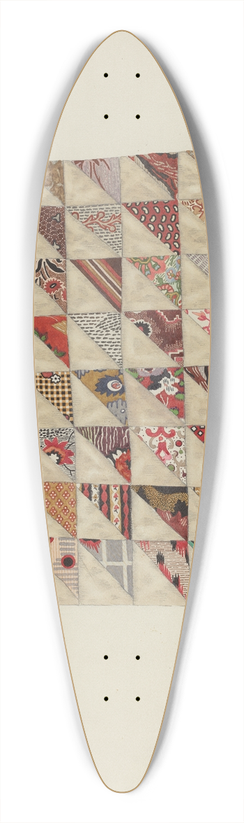 Joseph L. Boyd - Piece of Calico Patchwork 39.3 inch art pintail longboard deck