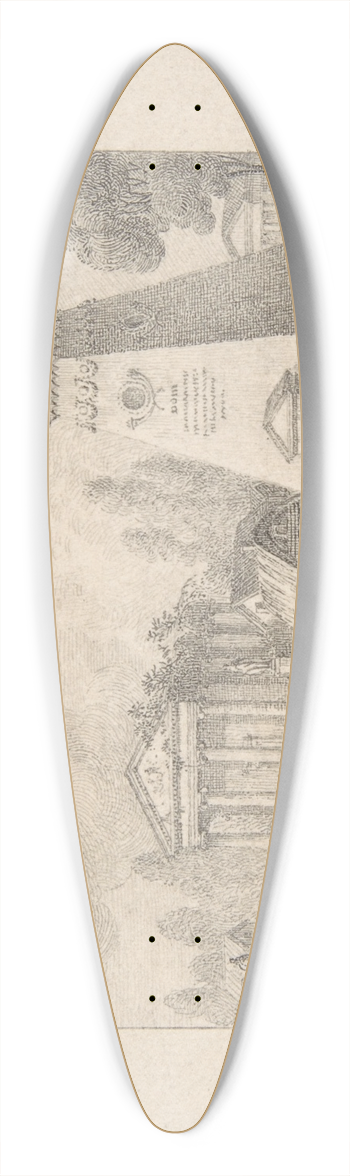 Joseph Lemercier - Architectural Fantasy 39.3 inch art pintail longboard deck