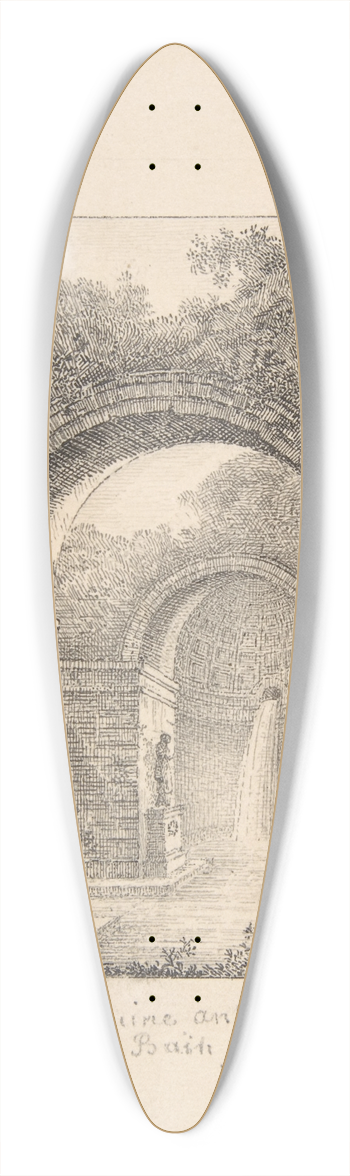 Joseph Lemercier - Classical Ruins; A Public Bath 39.3 inch art pintail longboard deck