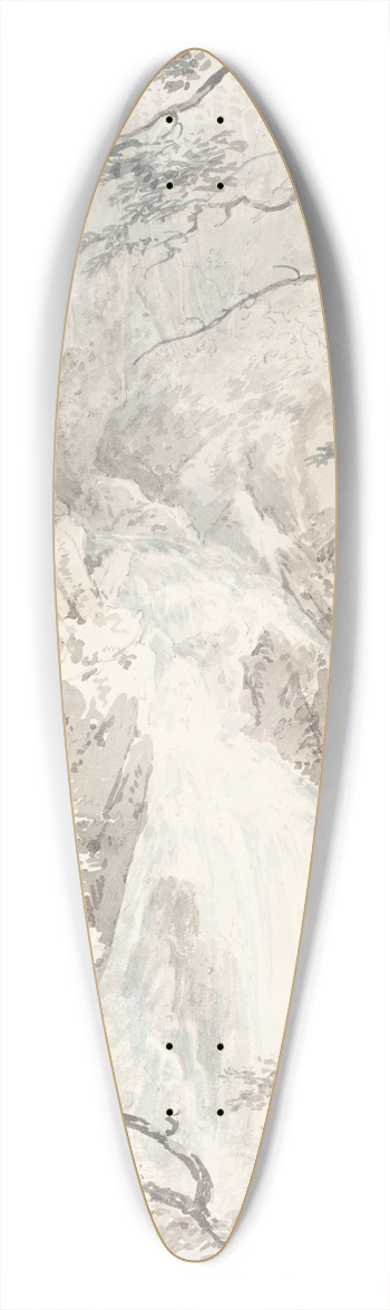 Joseph Mallord William Turner - A Waterfall 39.3 inch art pintail longboard deck