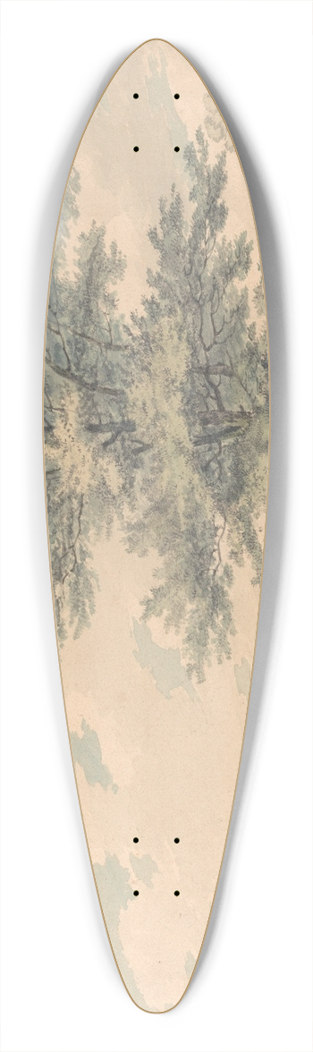 Joseph Mallord William Turner - Landscape with Trees and Figures 39.3 inch art pintail longboard deck