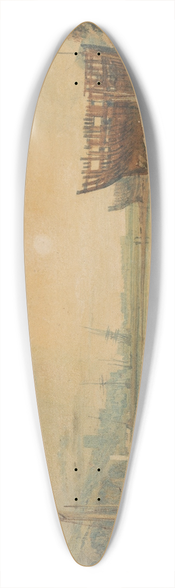 Joseph Mallord William Turner - Teignmouth, Devonshire 39.3 inch art pintail longboard deck