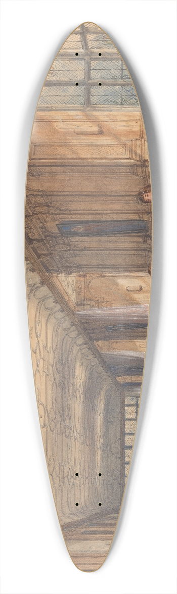 Joseph Nash - The Long Gallery, Haddon Hall, Derbyshire 39.3 inch art pintail longboard deck