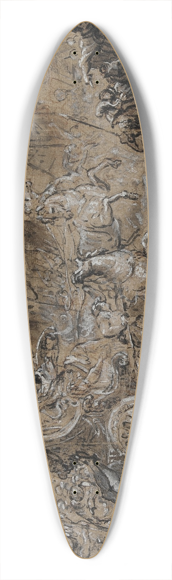 Joseph Parrocel - Achilles Dragging the Body of Hector 39.3 inch art pintail longboard deck