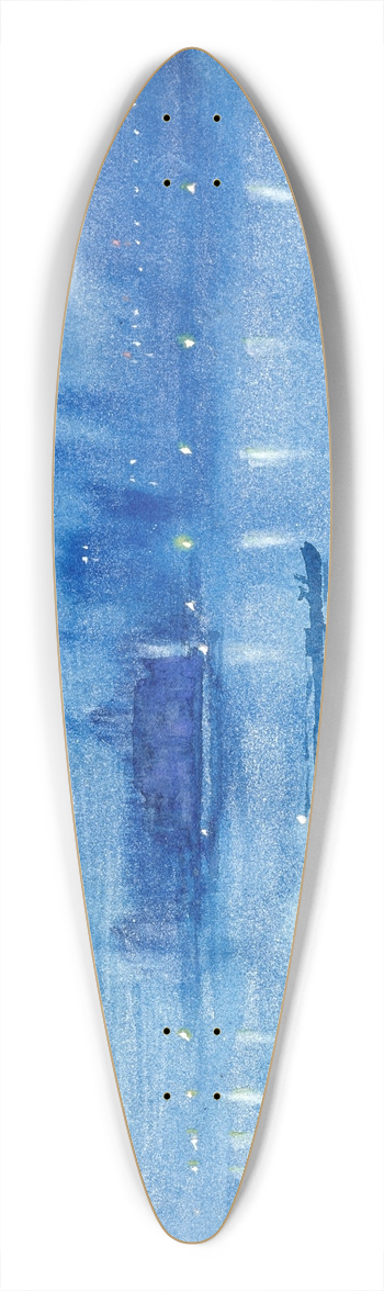 Joseph Pennell - Blue Night, London 39.3 inch art pintail longboard deck