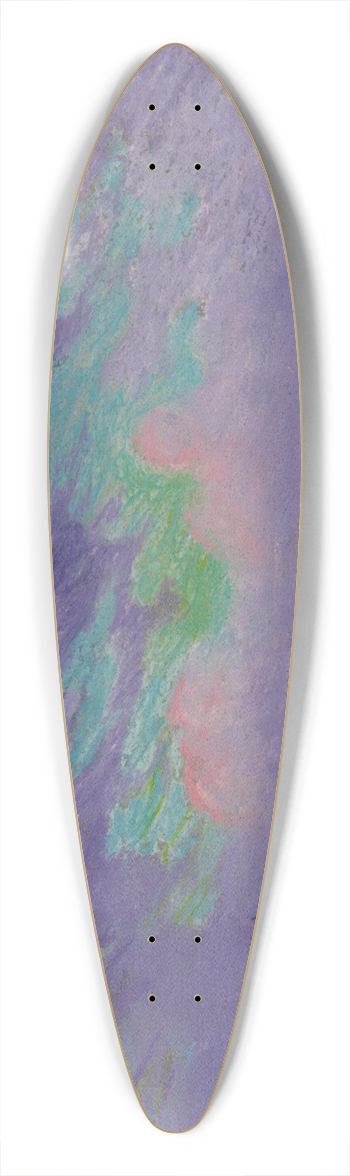 Joseph Pennell - Green, blue and purple 39.3 inch art pintail longboard deck