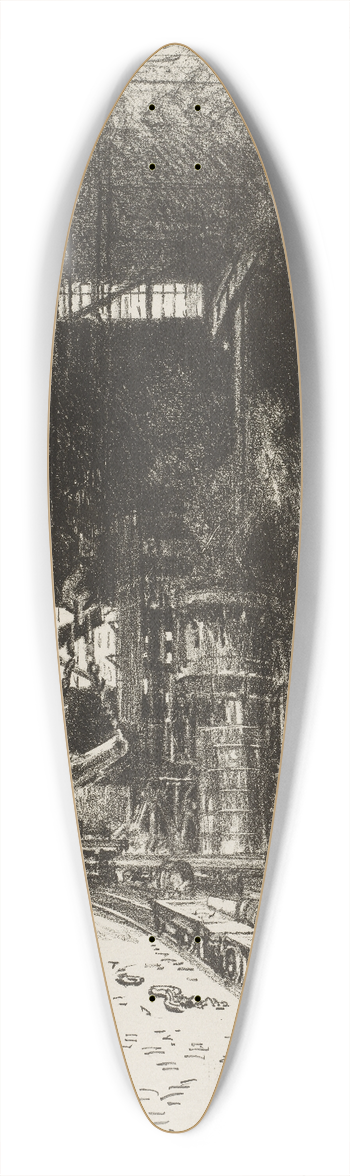 Joseph Pennell - The New Gun Pit 39.3 inch art pintail longboard deck