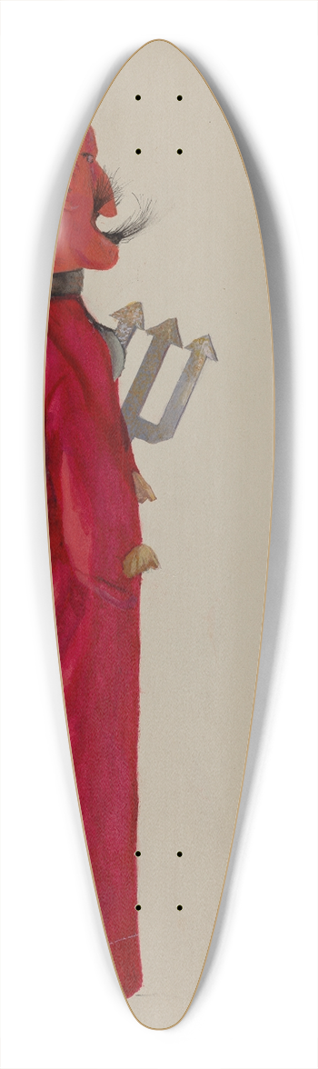 Joseph Shapiro - Hand Puppet  Devil 39.3 inch art pintail longboard deck
