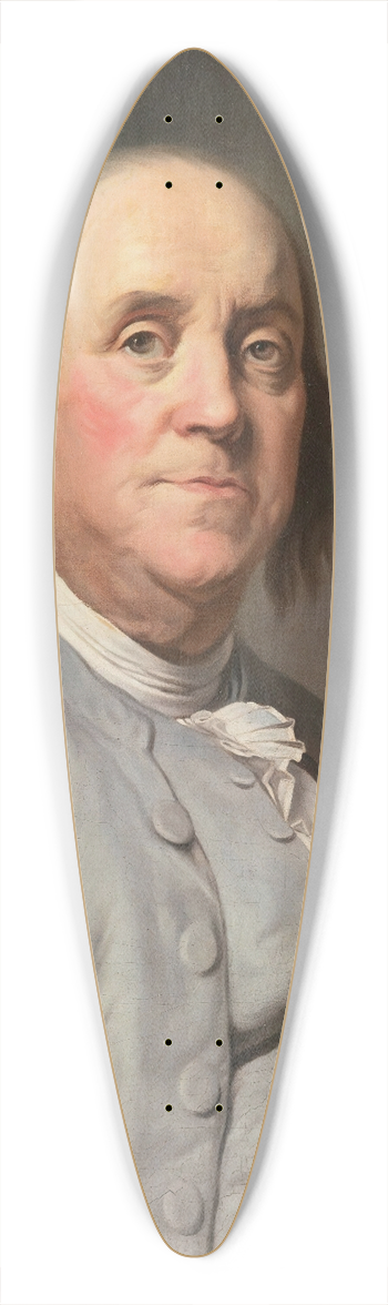 Joseph Siffred Duplessis - Portrait of Benjamin Franklin 39.3 inch art pintail longboard deck