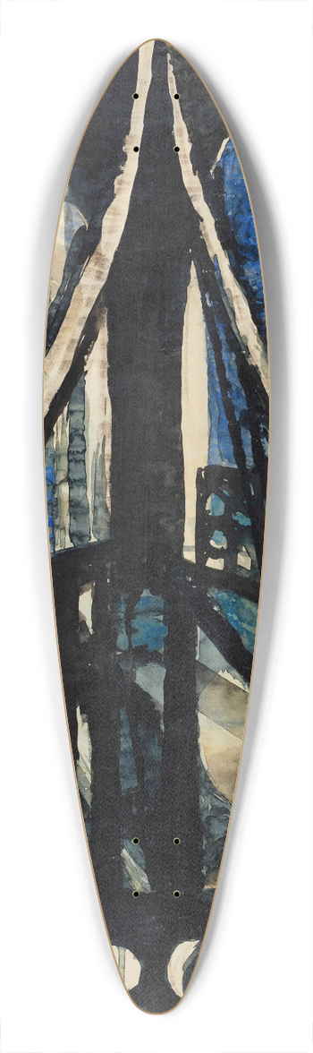 Joseph Stella - Study of the Brooklyn Bridge 39.3 inch art pintail longboard deck