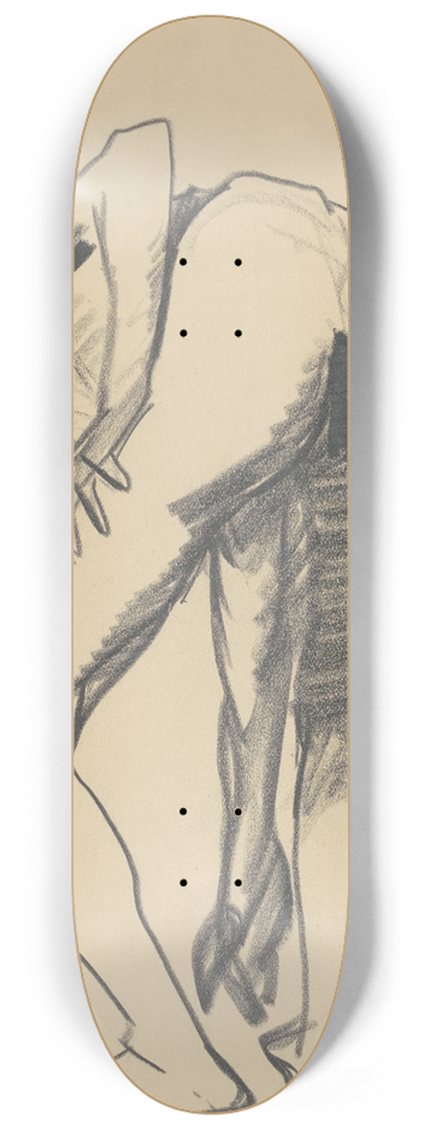 George Wesley Bellows - Study for Riverfront No. 1 8.25 inch art skate deck