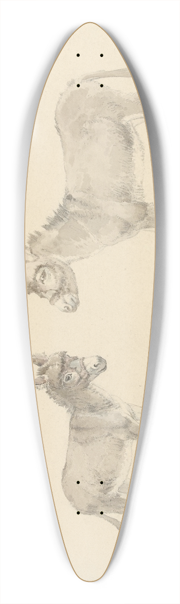 Josephus Augustus Knip - Twee ezels 39.3 inch art pintail longboard deck