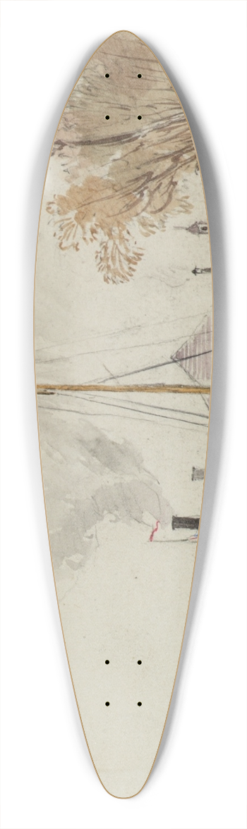 Joseph Werner - Bei den Kaisermhlen in Wien 39.3 inch art pintail longboard deck