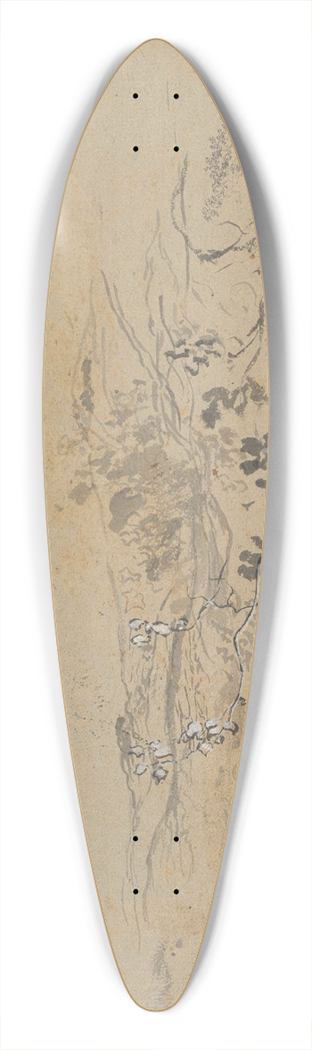 Joseph Werner the Younger - Study of a Cypress and Two Overgrown Trees 39.3 inch art pintail longboard deck