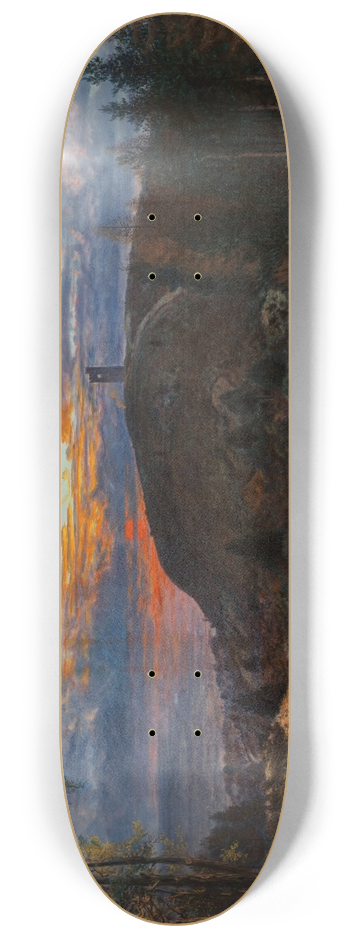 George William Mote - Sheep and cattle before Leith Hill, Edinburgh 8.25 inch art skate deck