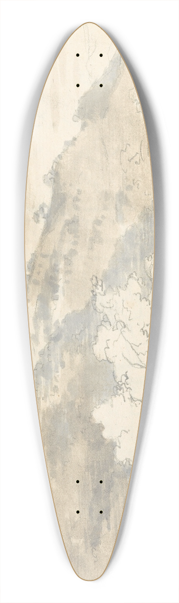 Joseph Wright of Derby - Landscape with Building on a Distant Hill 39.3 inch art pintail longboard deck