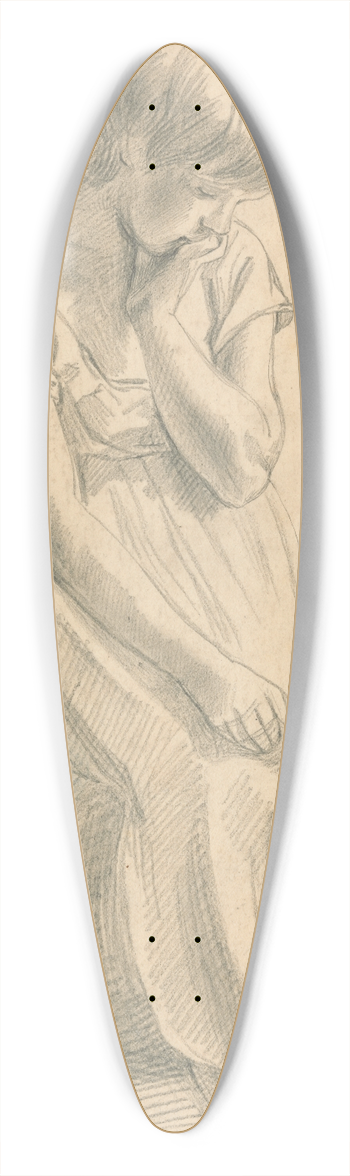 Joshua Cristall - A Seated Child 39.3 inch art pintail longboard deck