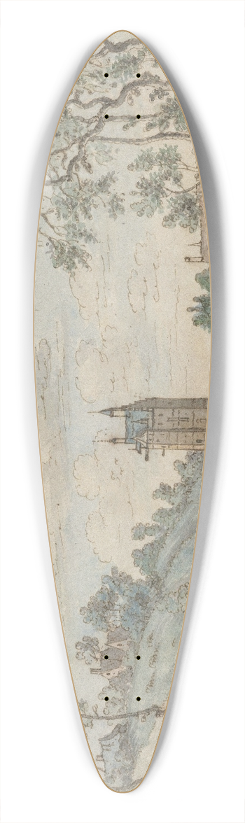 Josua de Grave - Landscape with Huis Kluys, near Brussels 39.3 inch art pintail longboard deck