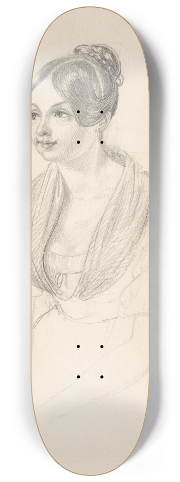 Georg Friedrich Kersting - Portrait of a Young Woman 8.25 inch art skate deck