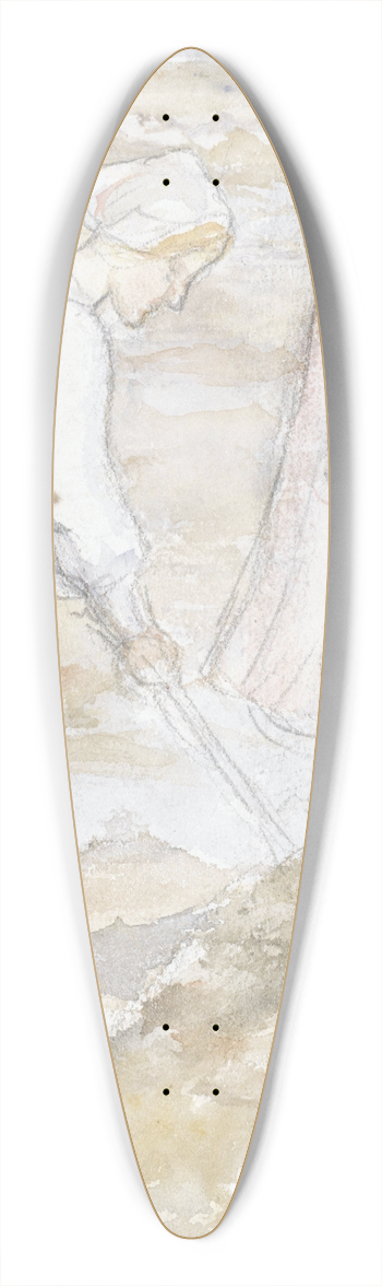 Jozef Israls - Twee meisjes in roze en wit op het strand 39.3 inch art pintail longboard deck