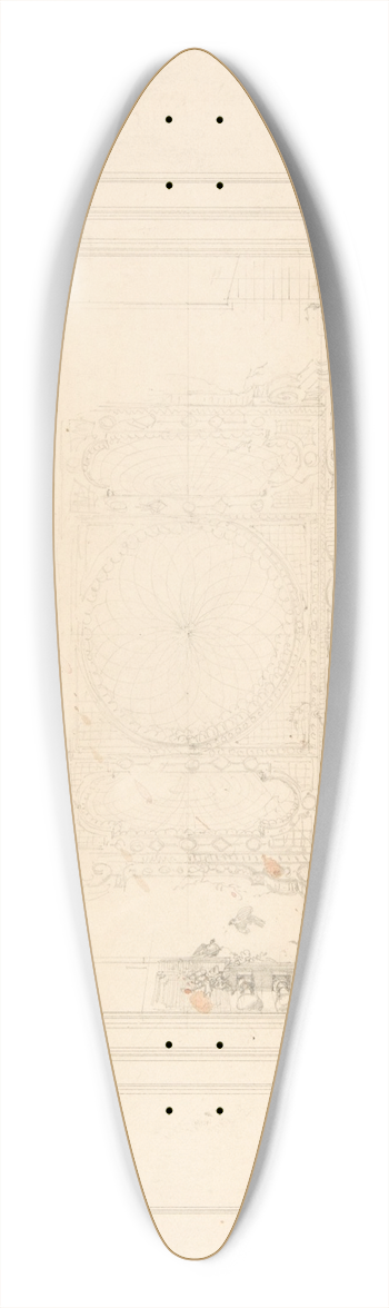 Jules-Edmond-Charles Lachaise - Design for a ceiling decorated with trellis work and a trompe loeil balustrade 39.3 inch art pintail longboard deck