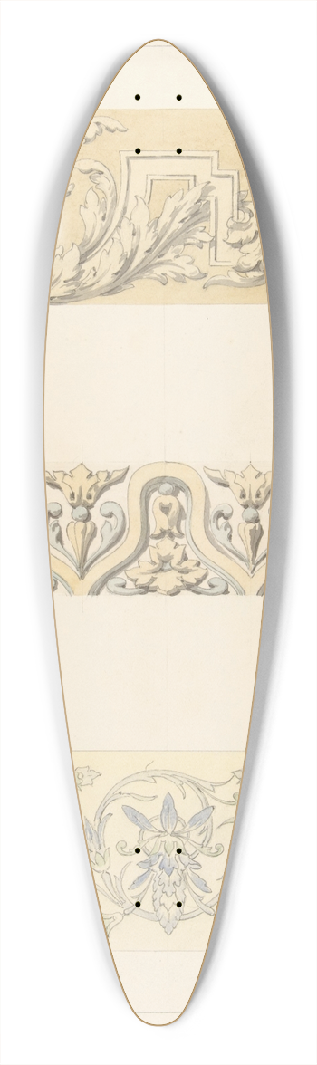 Jules-Edmond-Charles Lachaise - Three designs for decorative borders 39.3 inch art pintail longboard deck