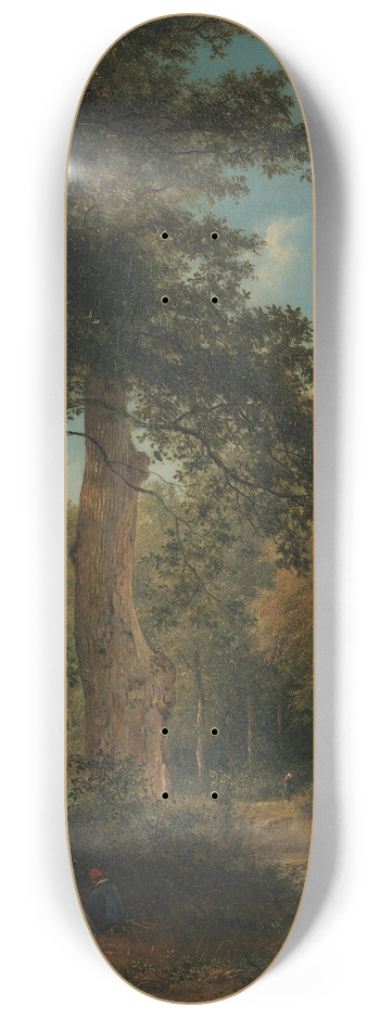 Georgius Jacobus Johannes van Os - A forest in Fontainebleau 8.25 inch art skate deck