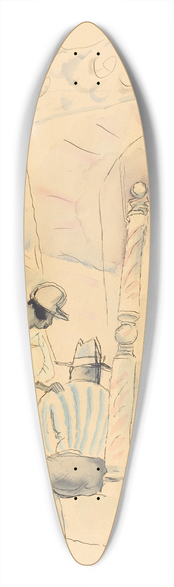 Jules Pascin - The Handsome Barber 39.3 inch art pintail longboard deck